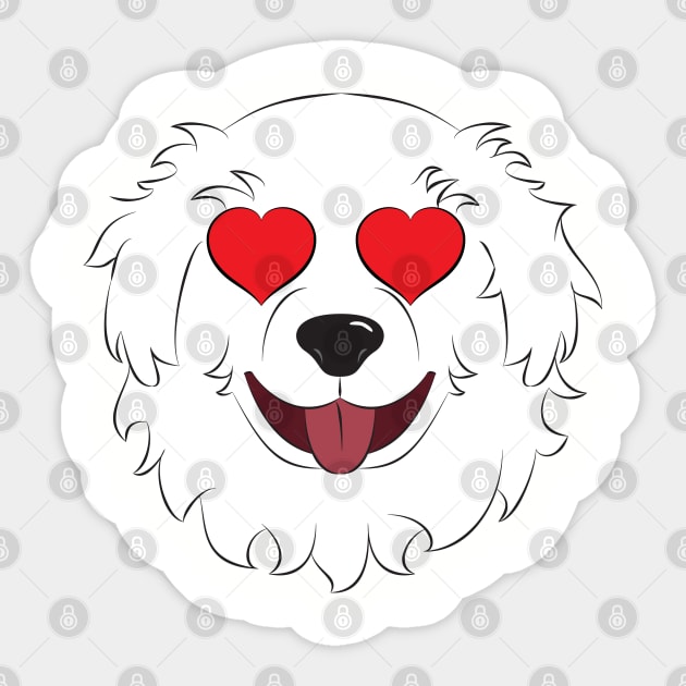 Great Pyrenees Love Sticker by DQDesigns By Chele